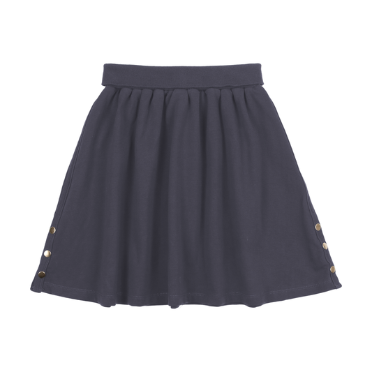 Navy Snap Skirt