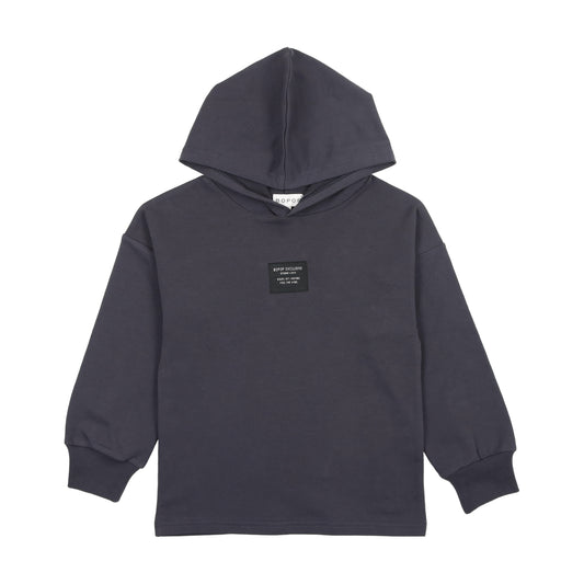 Canvas Patch Navy Hooded Sweatshirt