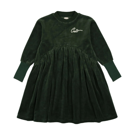 VELOUR DRESS Green