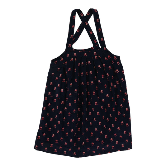 Vintage Floral Pinafore Jumper Off Blue
