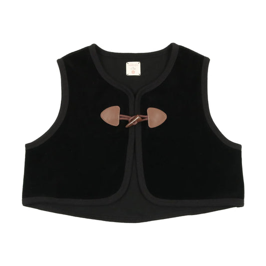 VELOUR TOGGLE VEST Black