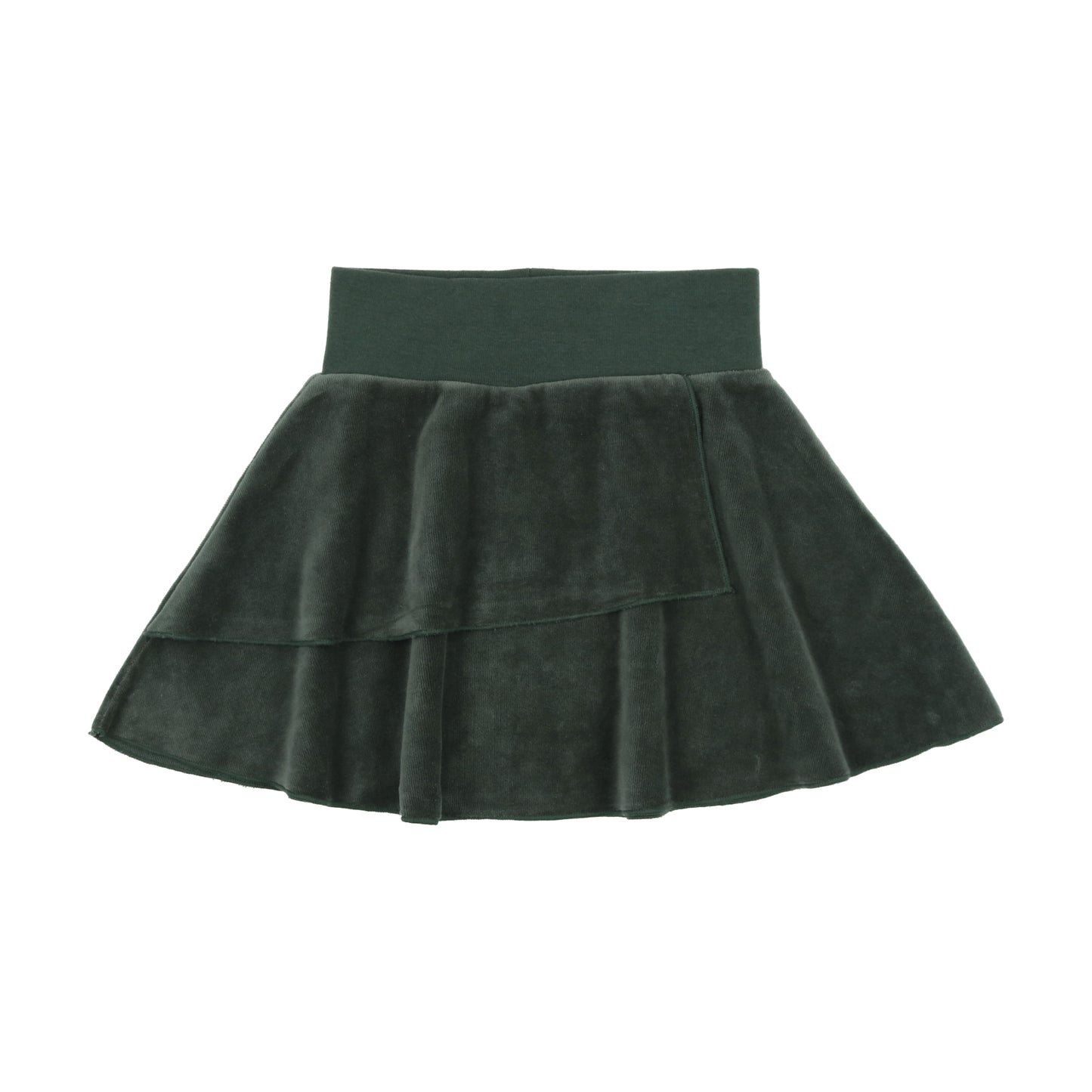 Velour Layered Skirt Green