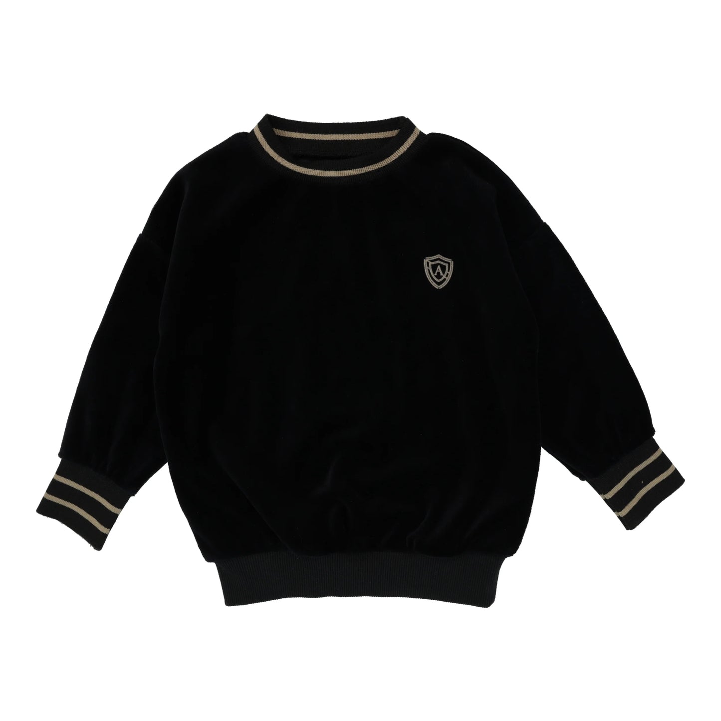 Velour Sweatshirt Boy - Black