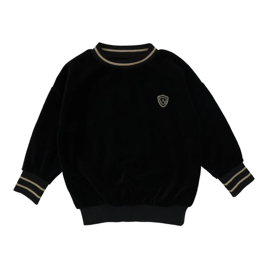 Velour Sweatshirt Boy - Black