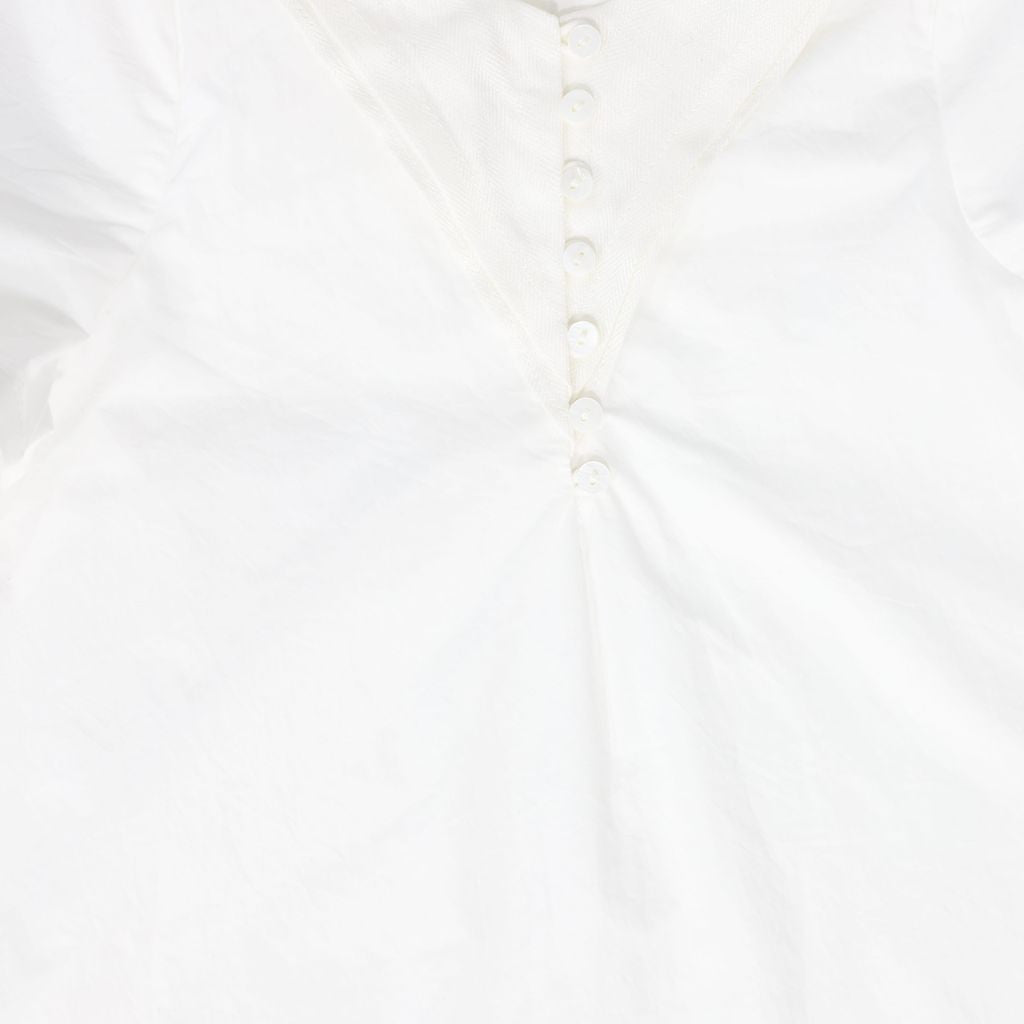White Linen Sailor Collar SS Shirt
