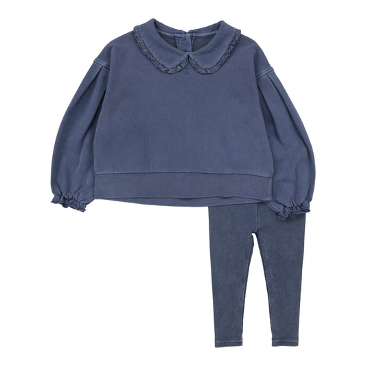 Wash Girls Sweatshirt Set Blue Wash