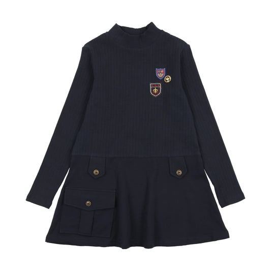 Badge Dress - Navy