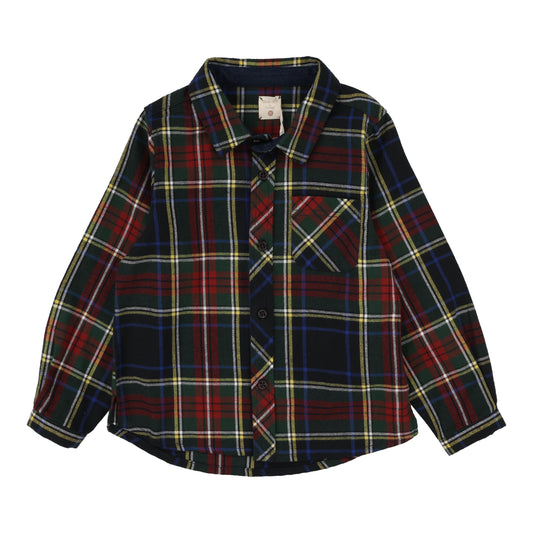 Navy Plaid Boys Shirt