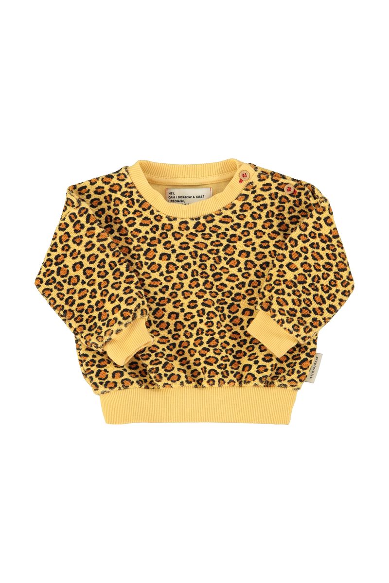 Mustard Animal Print Baby Sweatshirt