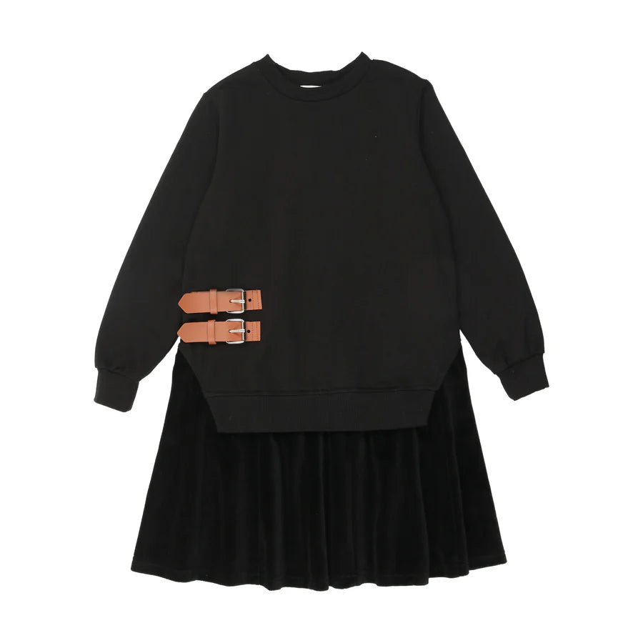 BUCKLE COLLECTION DRESS- BLACK