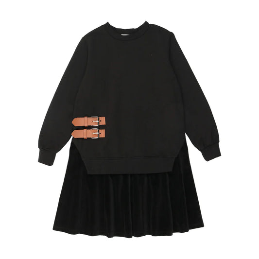 BUCKLE COLLECTION DRESS- BLACK