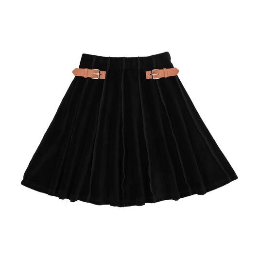 BUCKLE COLLECTION SKIRT- BLACK