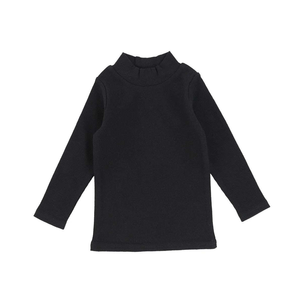 Ribbed Mock Neck- Black