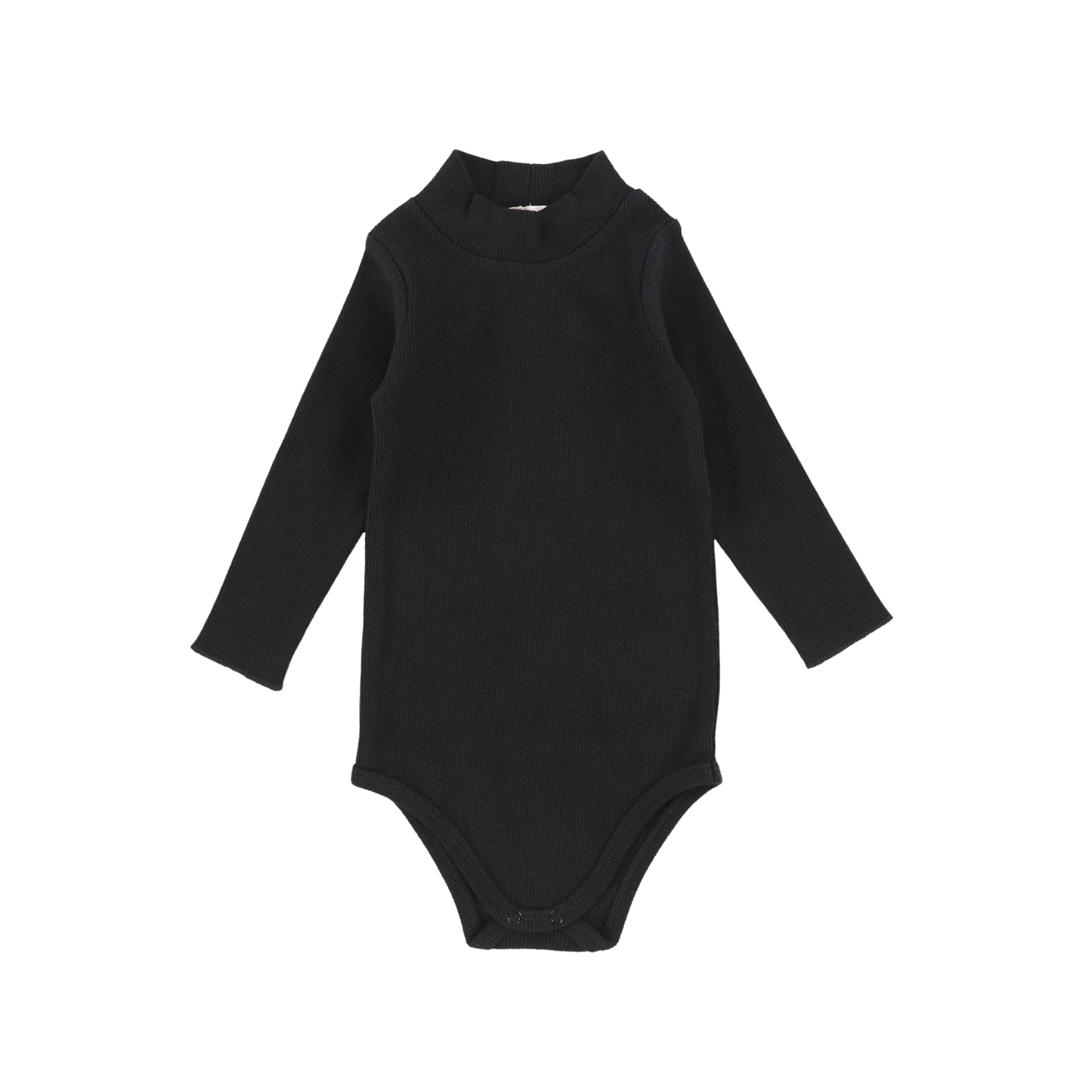 Ribbed Mockneck Onesie Black