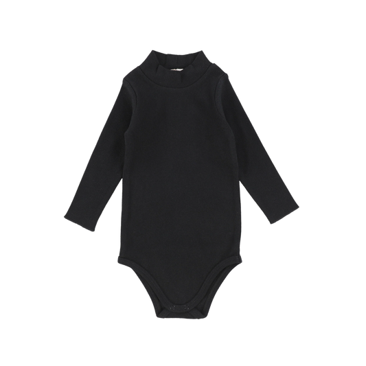 Ribbed Mockneck Onesie Black