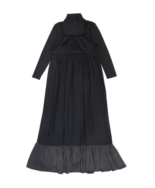 Velour Top Silk Maxi Dress