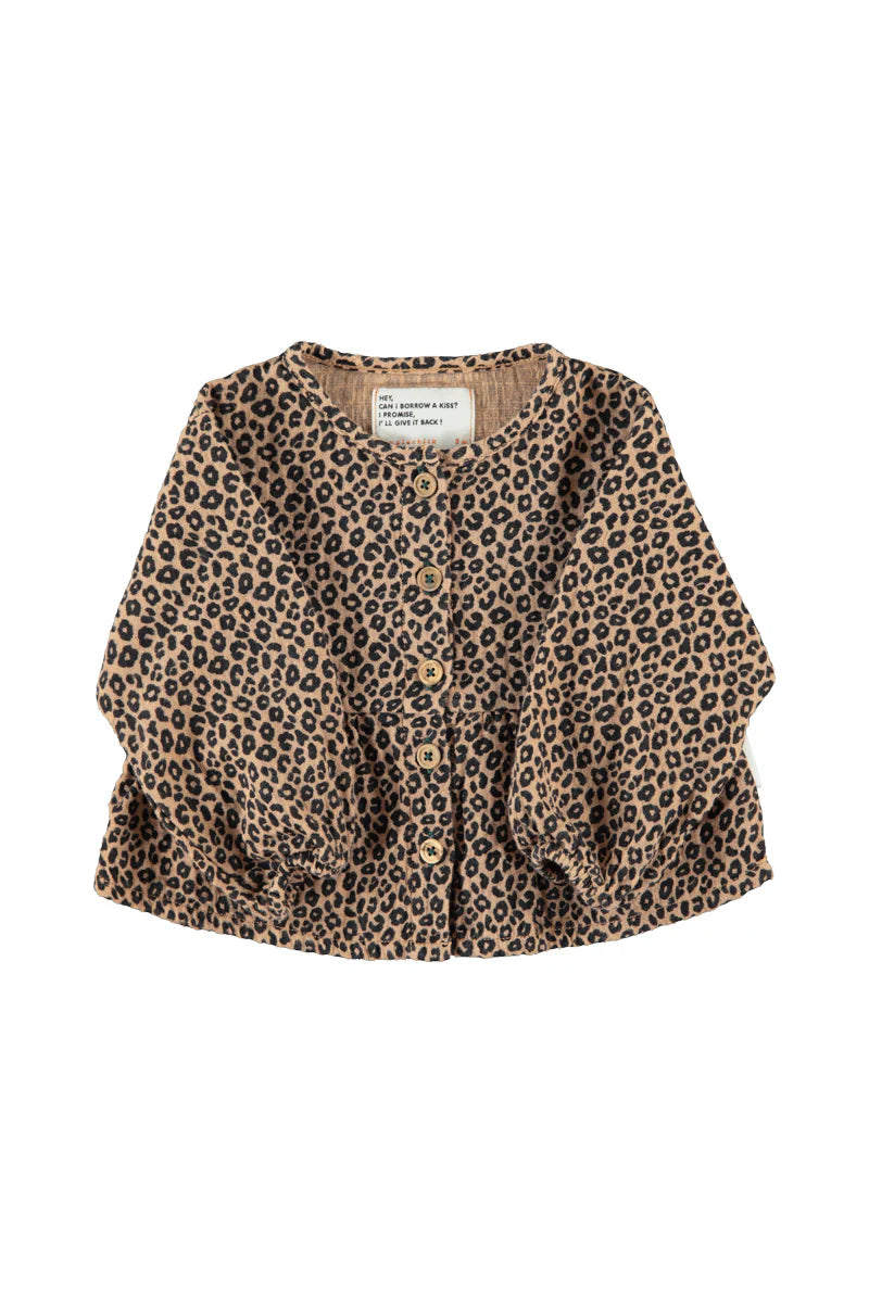 Baby Blouse Brown with Animal Print