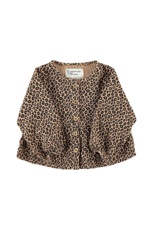 Baby Blouse Brown with Animal Print