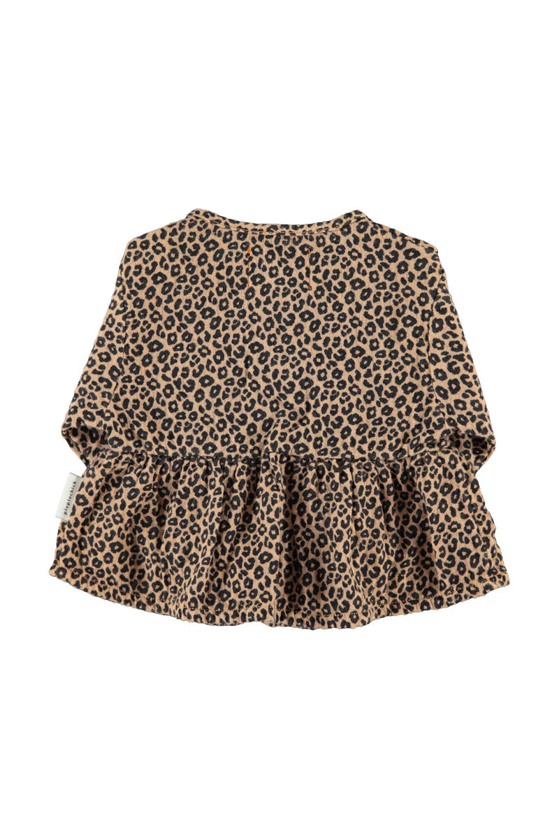 Baby Blouse Brown with Animal Print