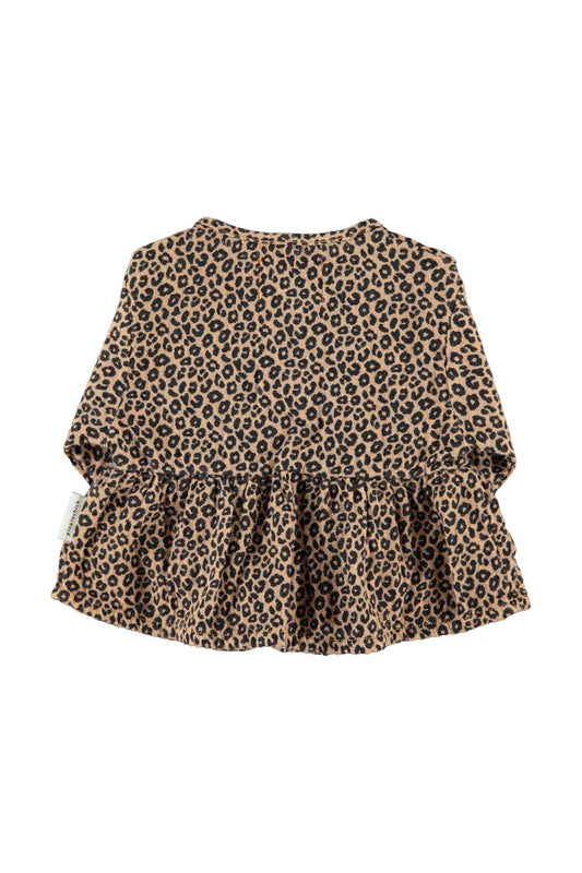 Baby Blouse Brown with Animal Print