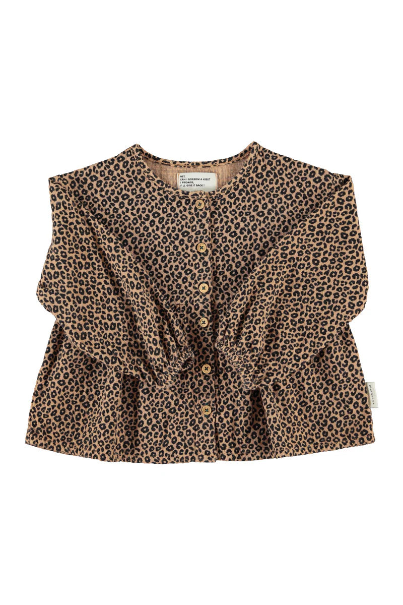 Blouse Brown with Animal Print