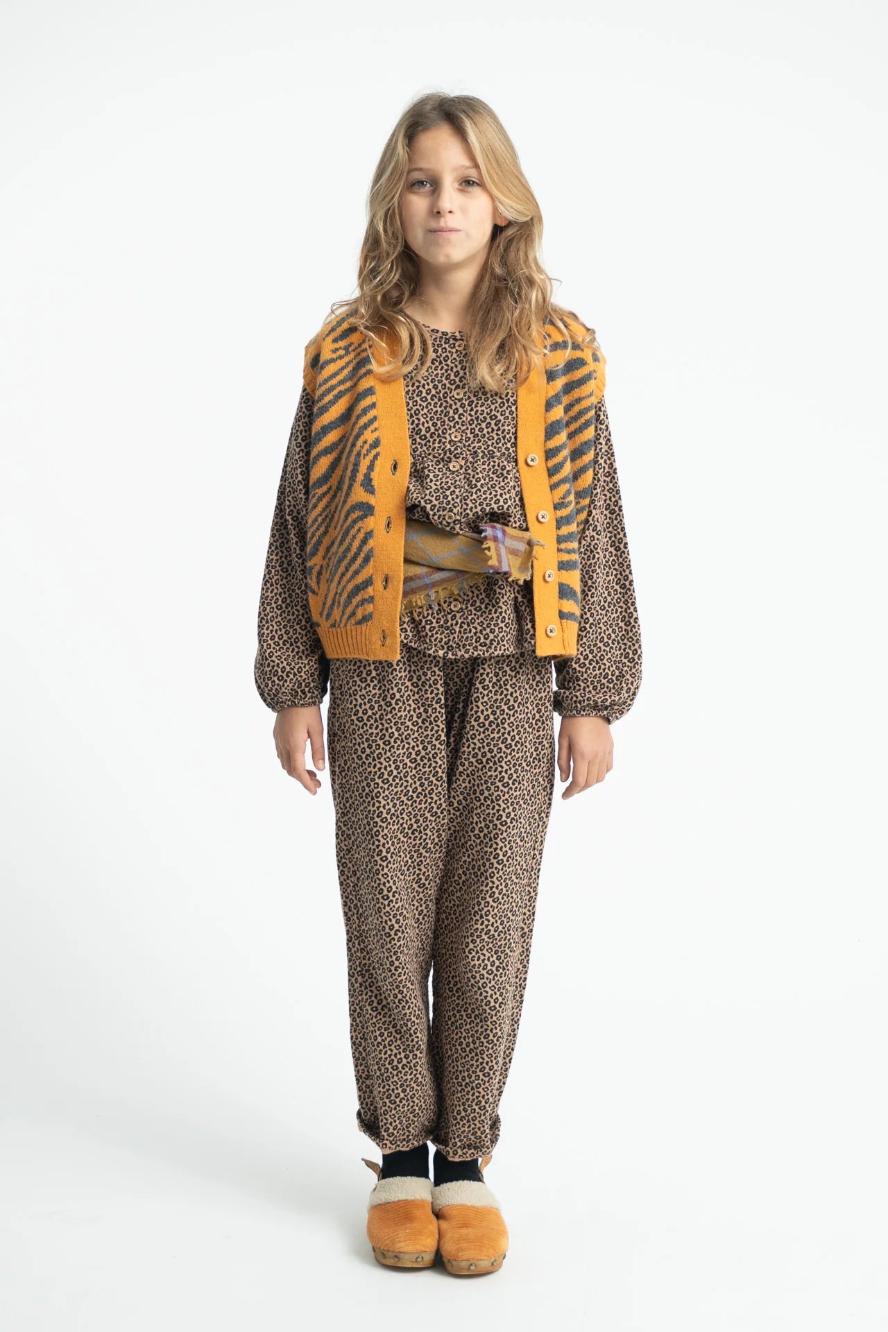 Blouse Brown with Animal Print