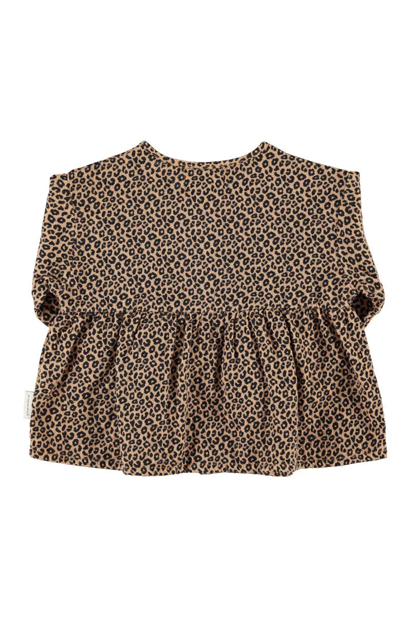 Blouse Brown with Animal Print