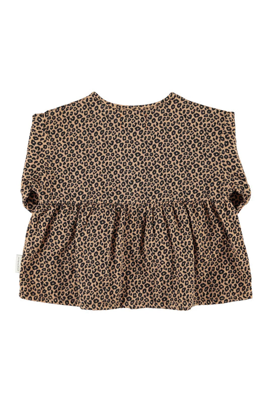 Blouse Brown with Animal Print