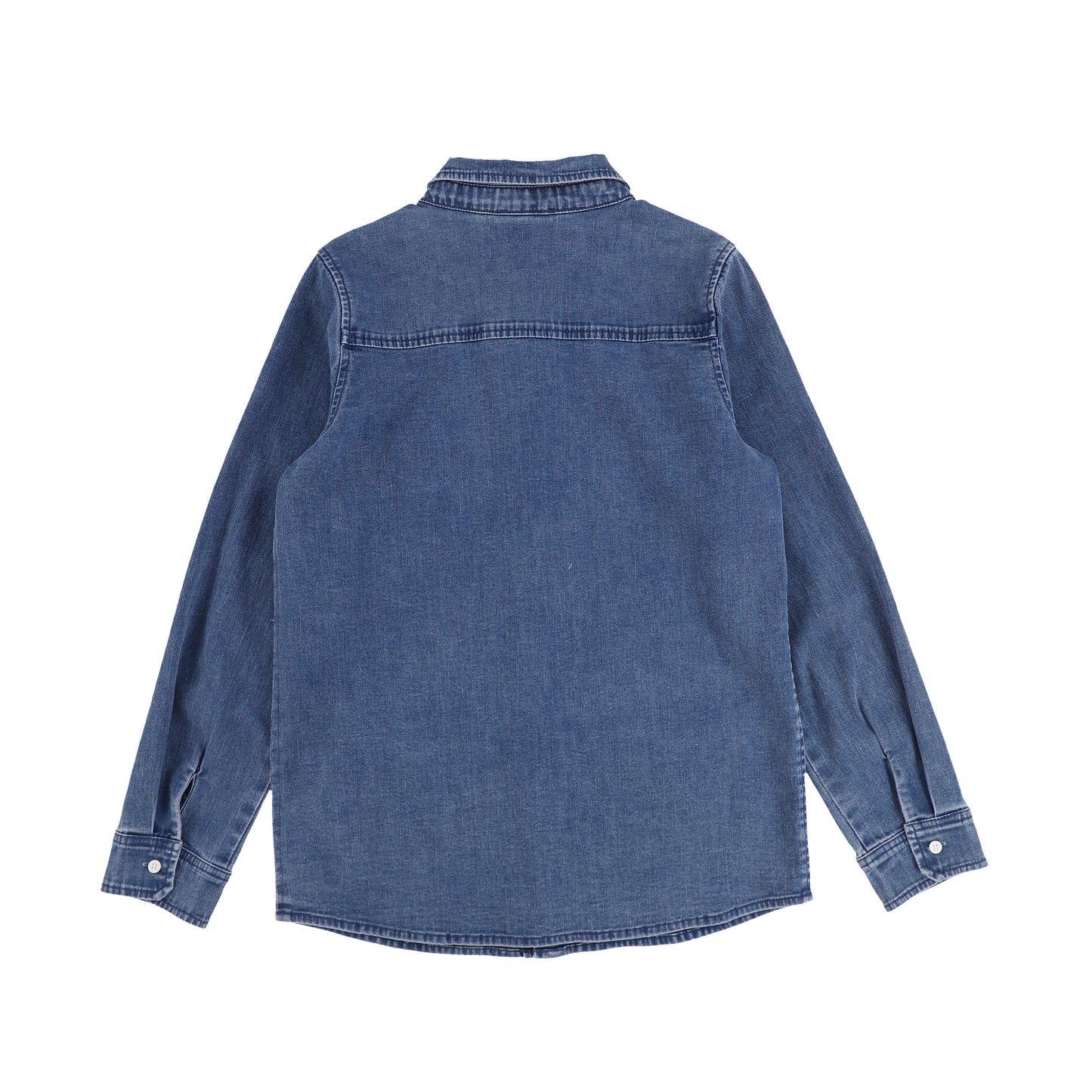 Denim Letter Patch LS Blouse