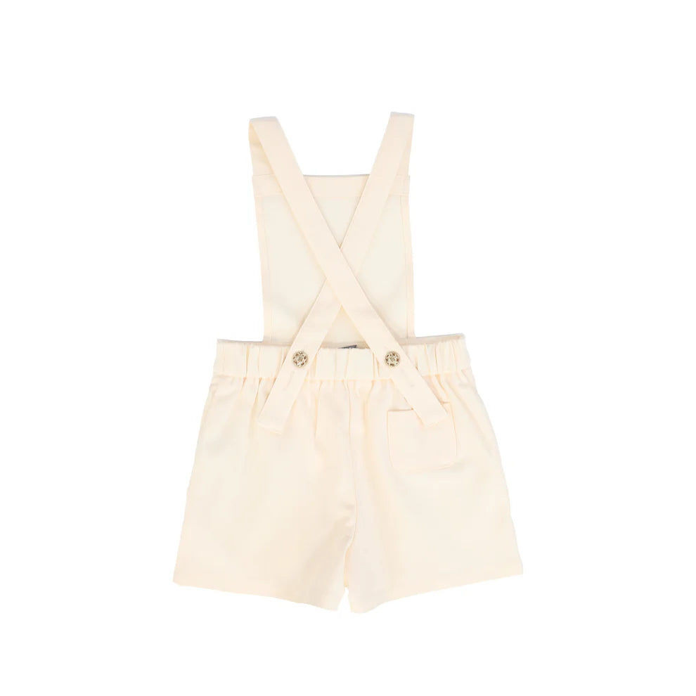 Wool Pleated Overalls - Cream