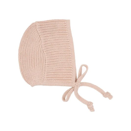 Chunky Knit Bonnet - Powder Pink