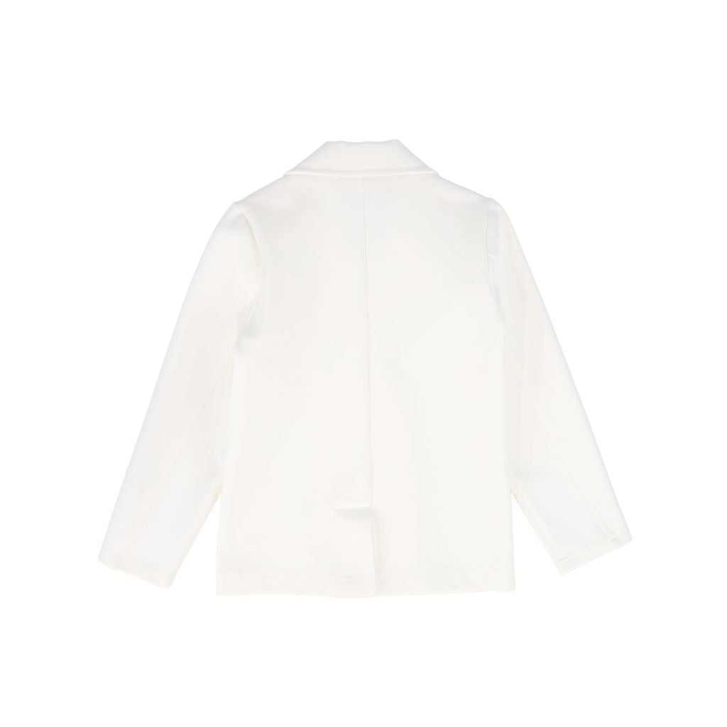 Ivory Ponte Embroidered Pocket Blazer