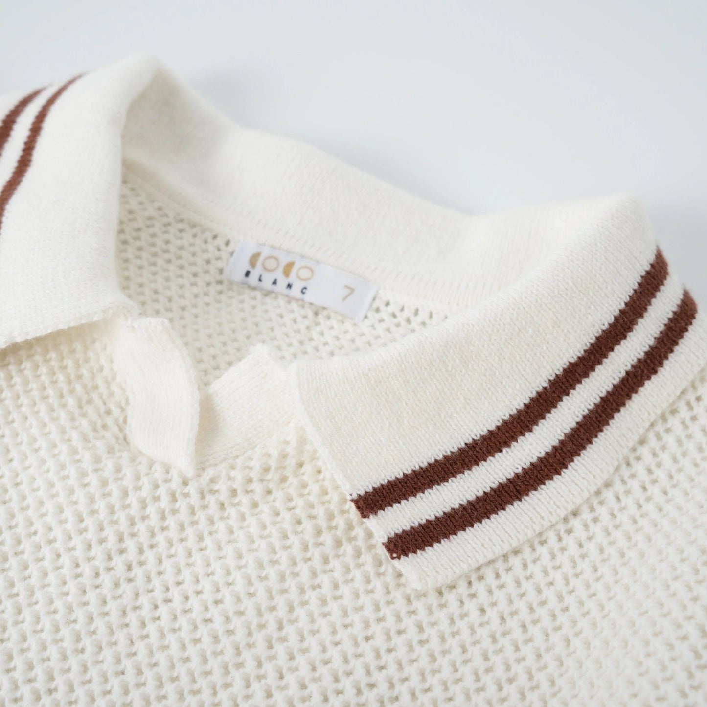 Cream Mesh Polo