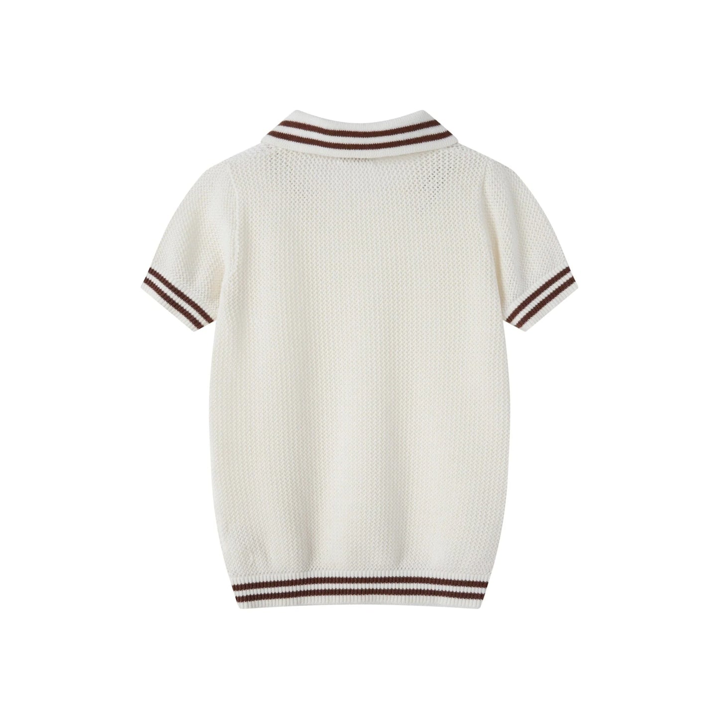 Cream Mesh Polo