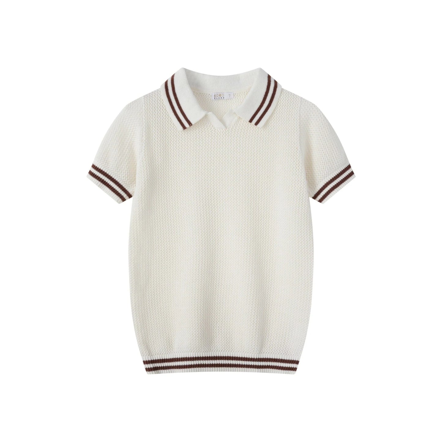Cream Mesh Polo
