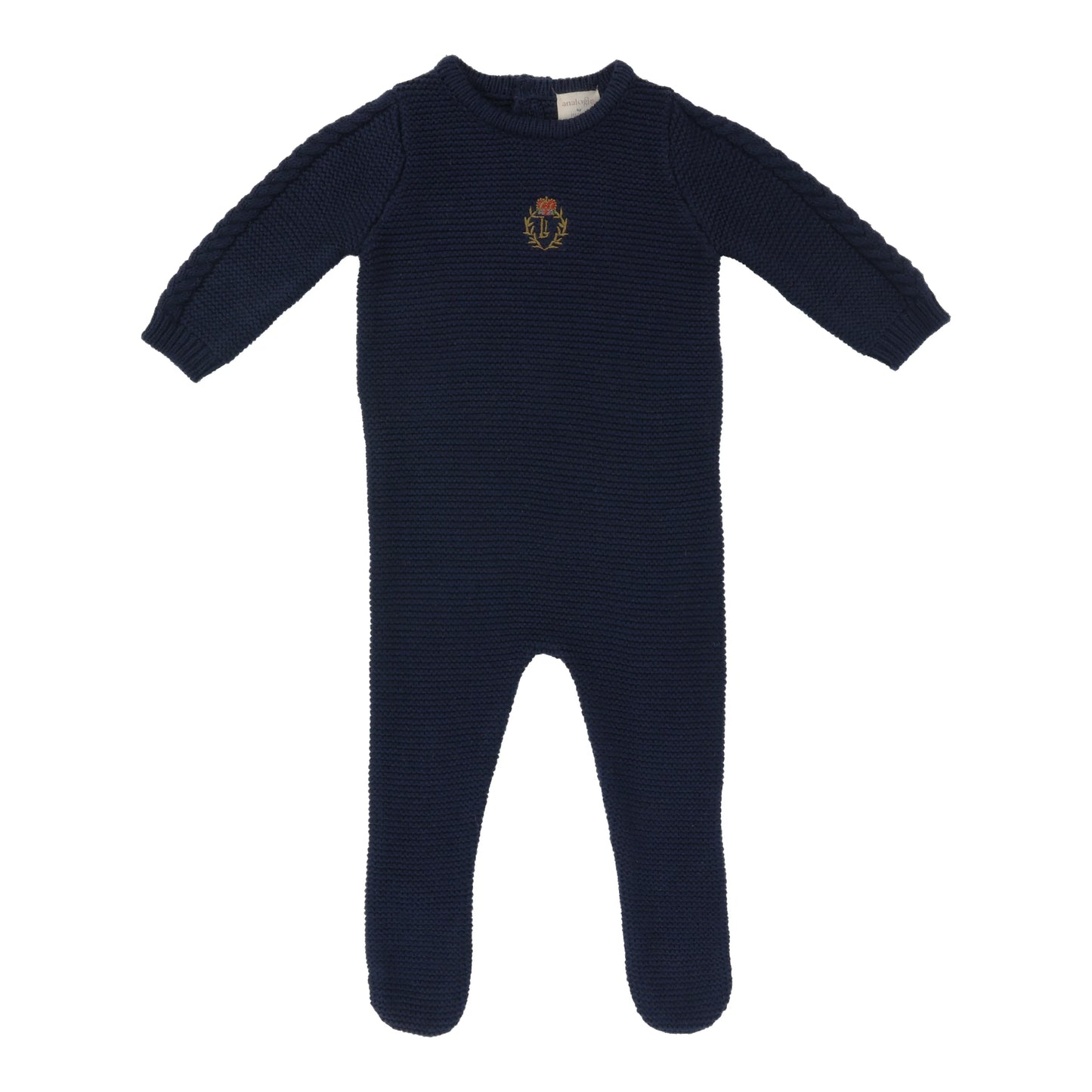 Crest Knit Footie - Navy