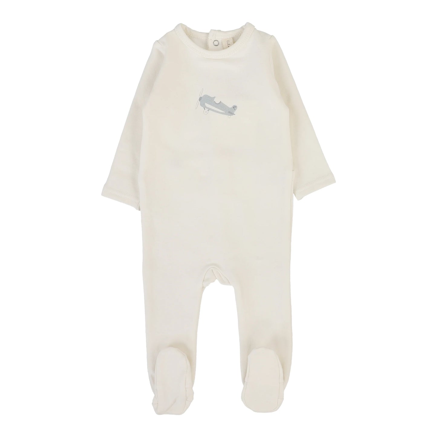 Graphic Footie Set - Cream/Airplane