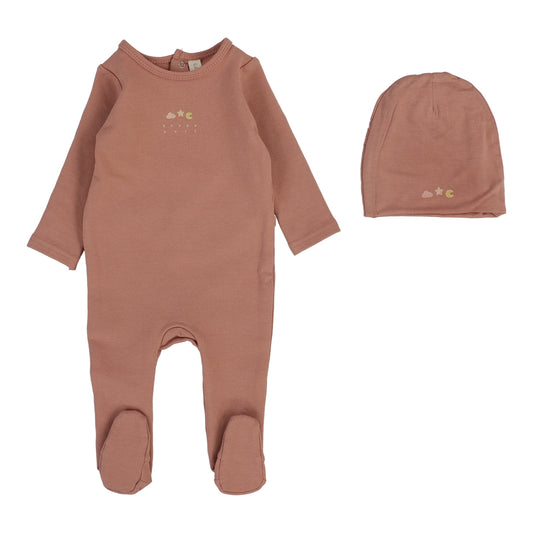 Dreamy Graphic Footie Set - Deep Pink