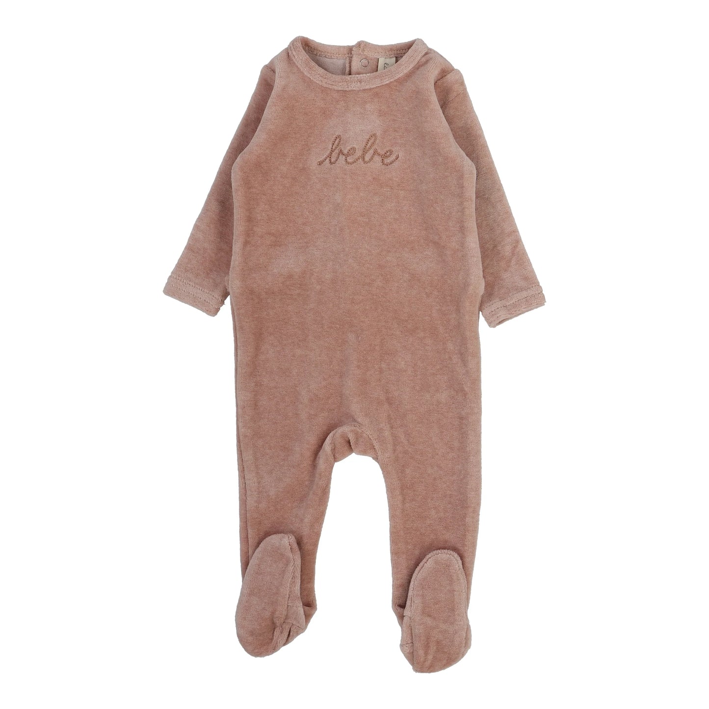 Velour Bebe Footie Heather Pink