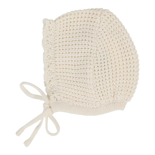 Chunky Knit Bonnet Cream Scallop
