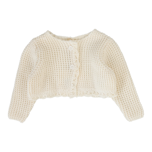 Chunky Knit Shrug Cream Scallop