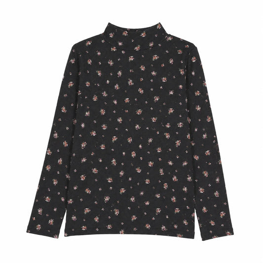 Printed Mockneck- Black Print