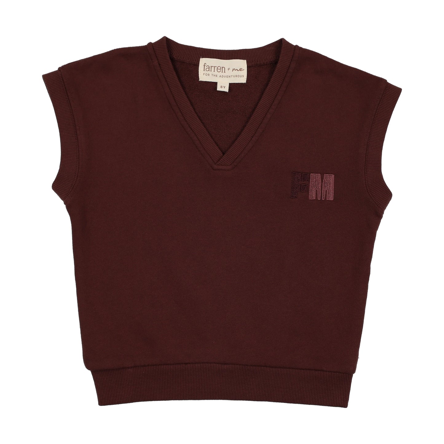 French Terry Vest Washed Burgundy