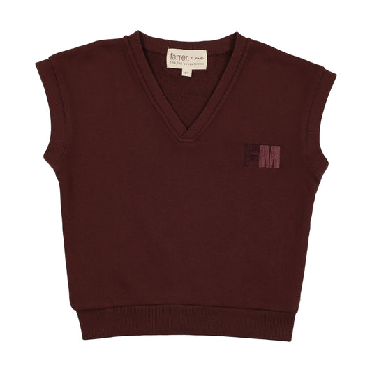 French Terry Vest Washed Burgundy