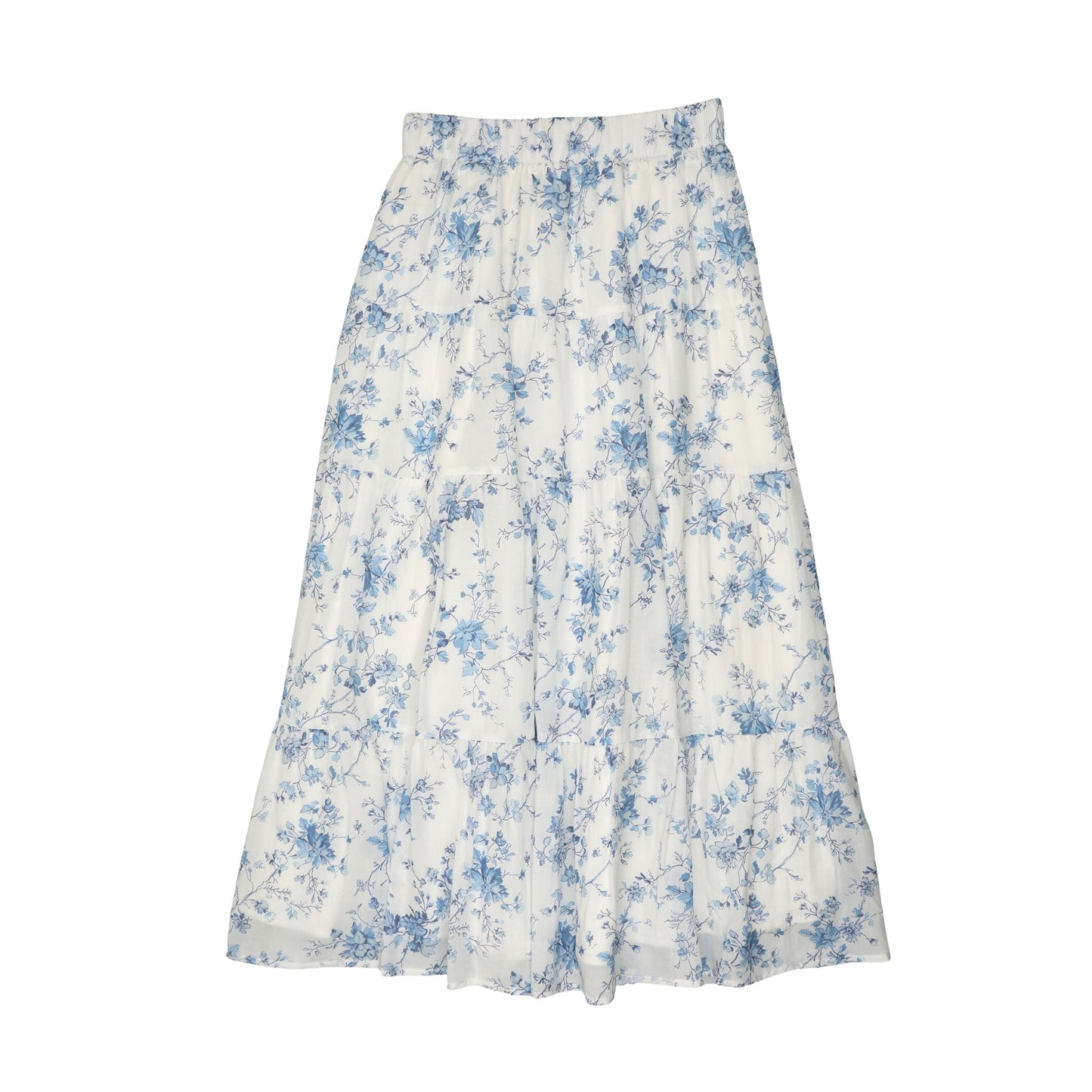 Blue Toile Smocked Skirt