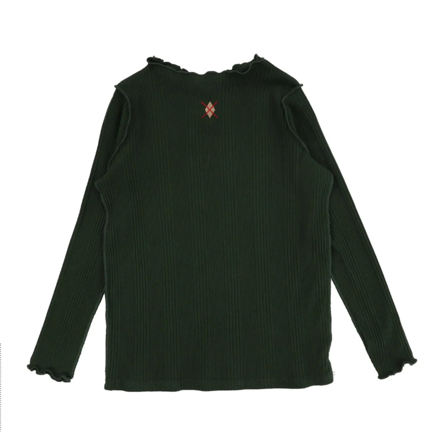 Ribbed Funnel Neck - Green/Em