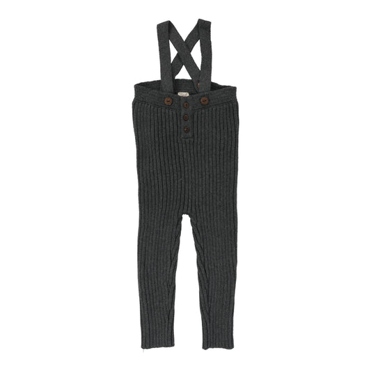 RIB KNIT OVERALLS GREY