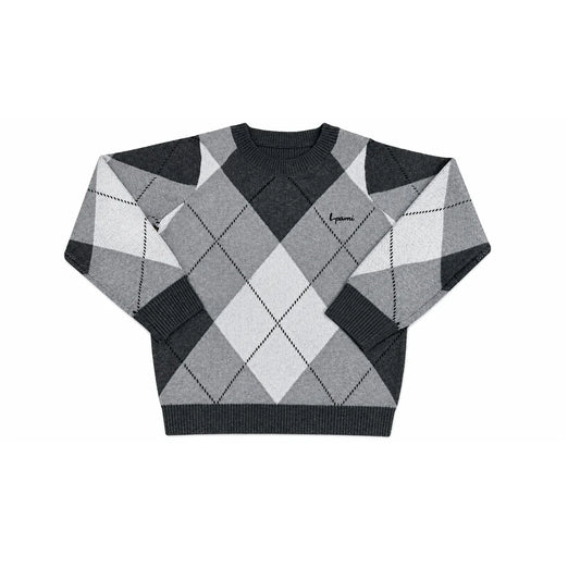 Boys Argyle Sweater - Grey