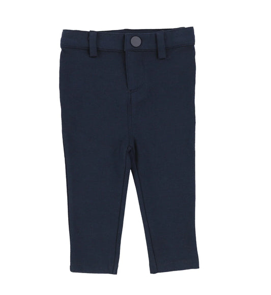 Navy Knit Pants Without Seam