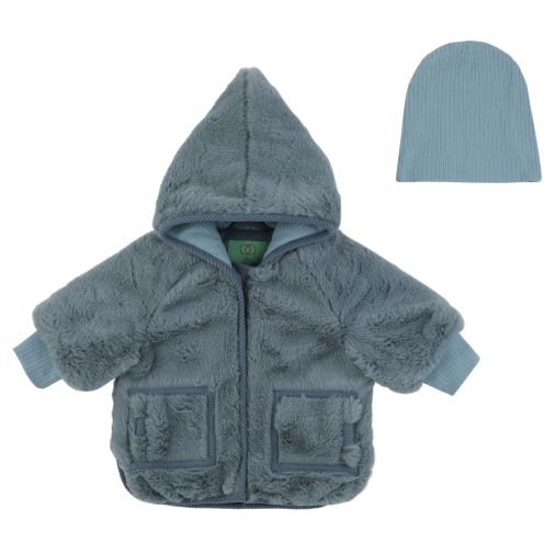 Baby Fur Coat - Dusty Blue